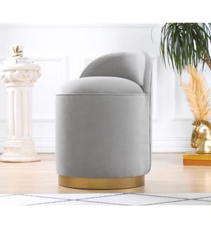 Pouffe, Hellgrau, Samt