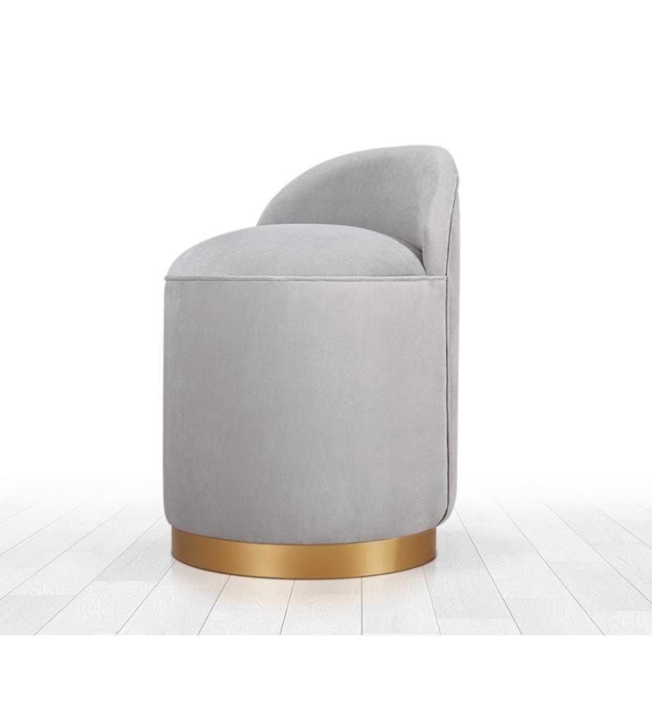 Pouffe, Hellgrau, Samt