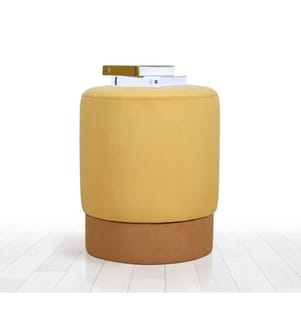 Pouffe, Gelb, 50% Baumwolle - 50% Samt
