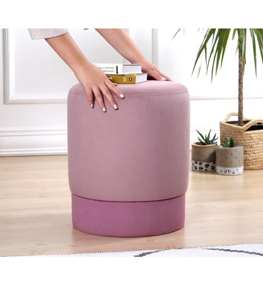 Pouffe, Rosa, 50% Baumwolle - 50% Samt