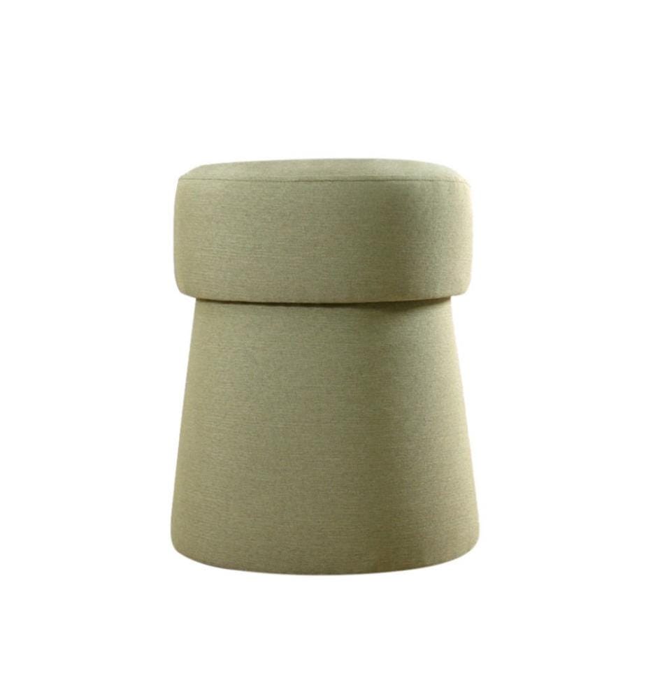 Pouf, vert olive, 50% coton - 50% lin