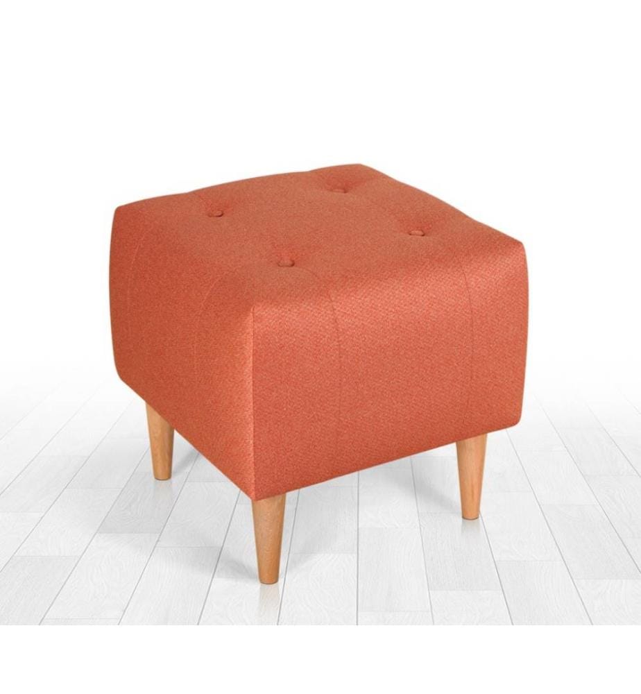 Pouffe, Orange, 50% Baumwolle - 50% Samt