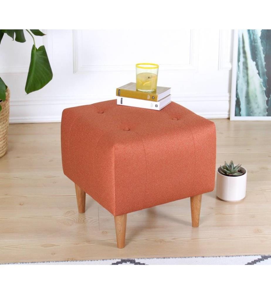 Pouffe, Orange, 50% Baumwolle - 50% Samt