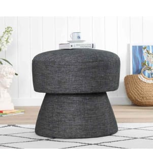 Pouffe, Dunkelgrau, 50% Baumwolle - 50% Leinen