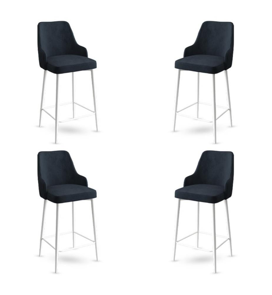 Barhocker-Set , 4 Stück, Anthrazit, Weiss, Gestell: Metall, Stoff: Babyface