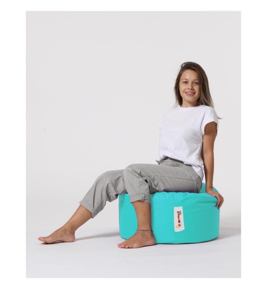 Pouf de jardin, Turquoise, polystyrène recyclé haute densité, tissu polyester