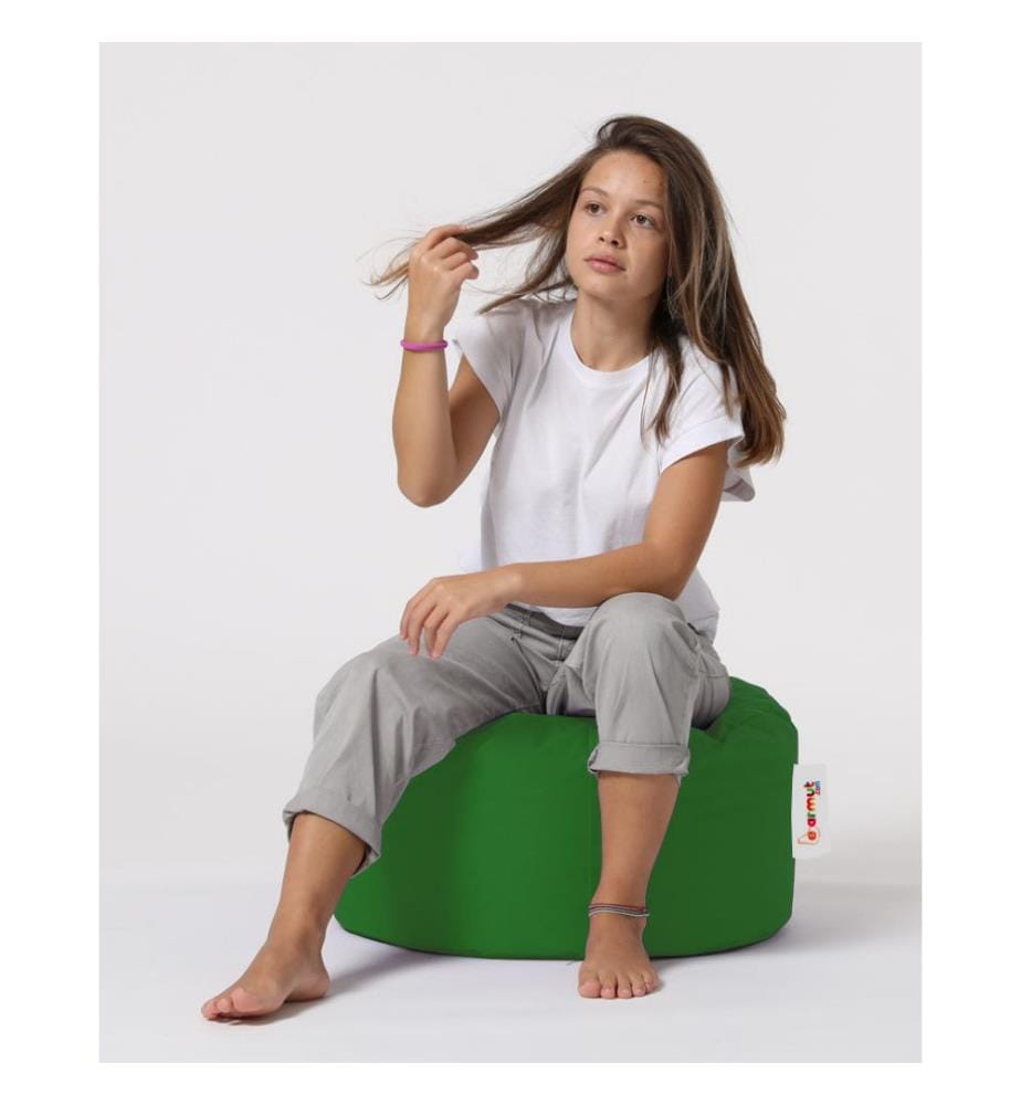 Pouf de jardin, vert, polystyrène recyclé haute densité, tissu polyester