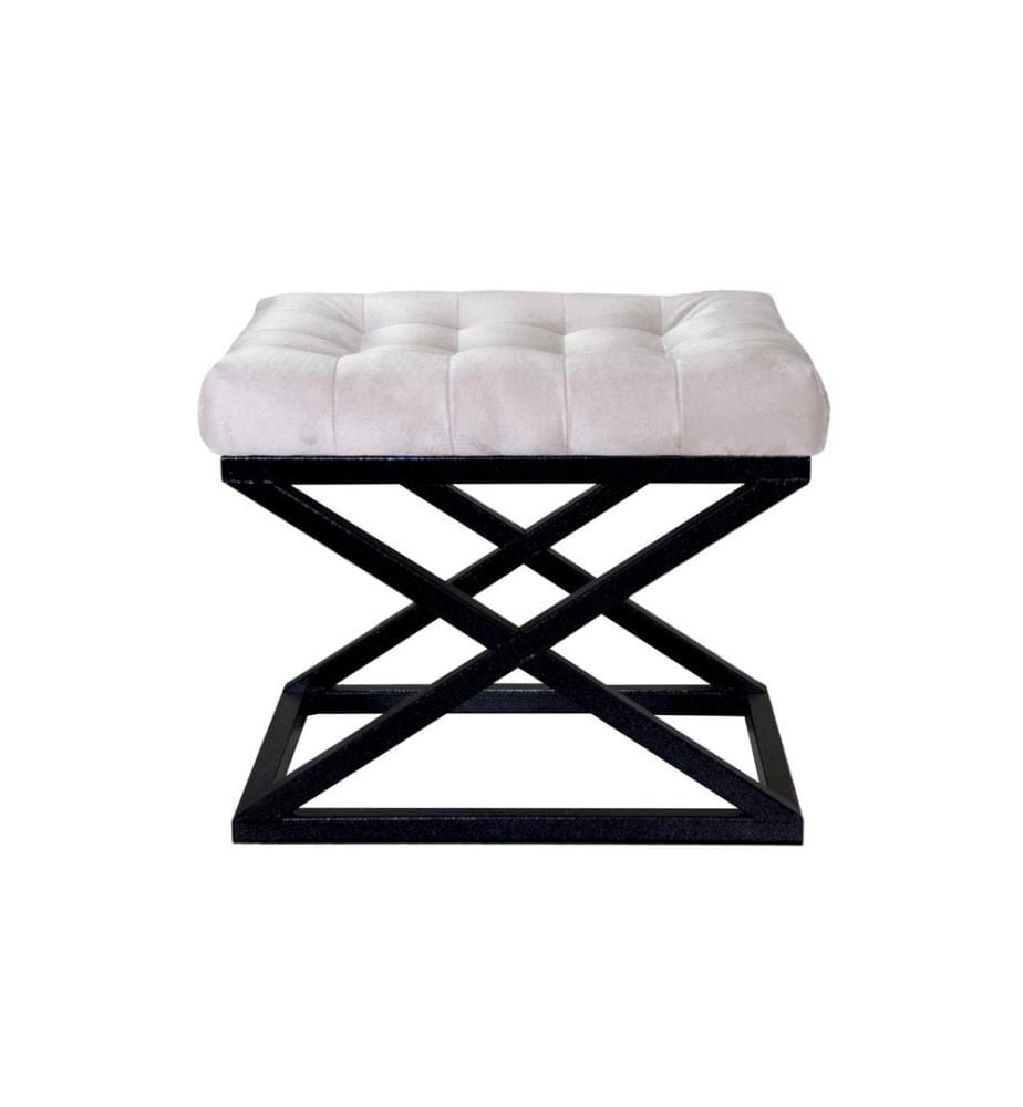 Pouf, noir, blanc, cadre : 100% métal, tissu : 100% polyester Babyface