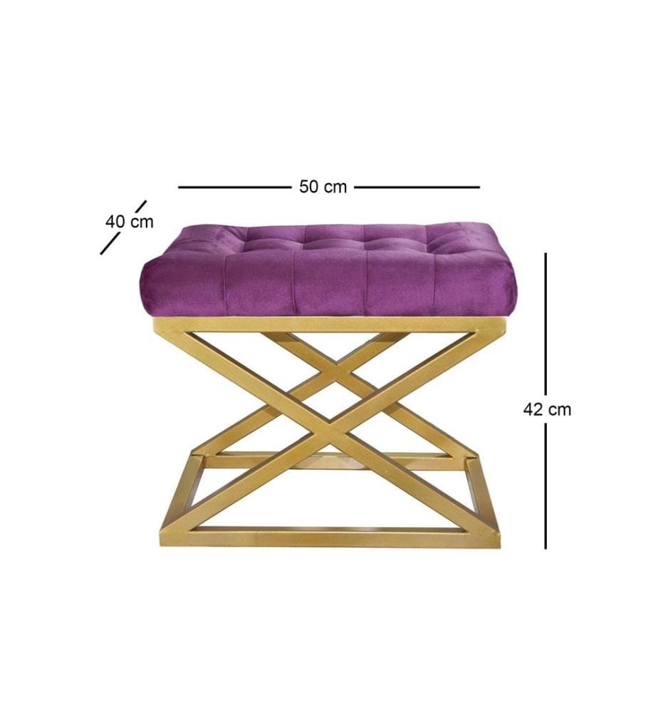 Pouf, or, violet, cadre : 100% métal, tissu : 100% Polyester Babyface