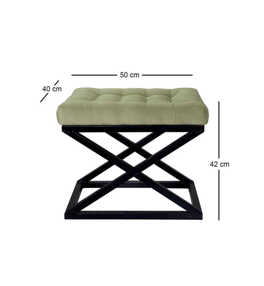 Pouffe, Schwarz, Grün, Gestell: 100% Metall, Stoff: 100% Polyester Babyface