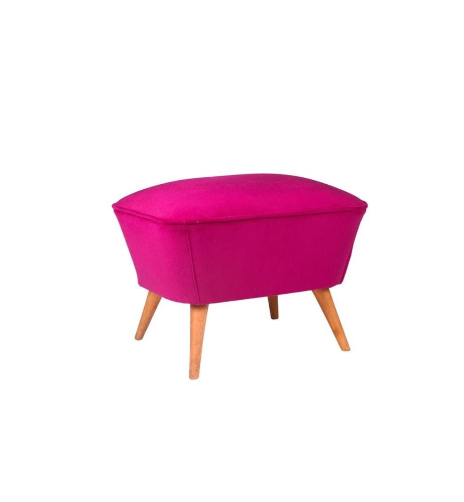 Pouffe, Lila, Gestell aus Massivholz, Polyester-Gewebe