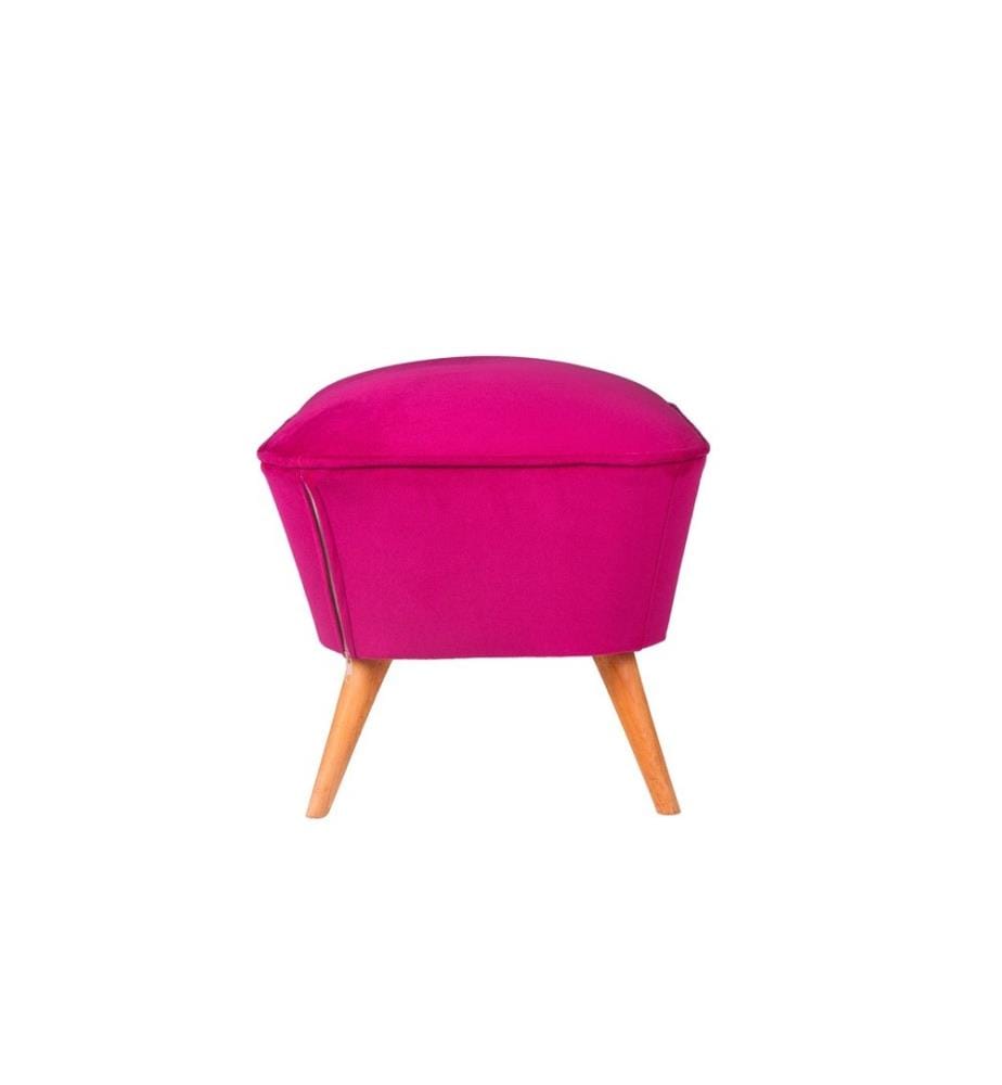 Pouffe, Lila, Gestell aus Massivholz, Polyester-Gewebe