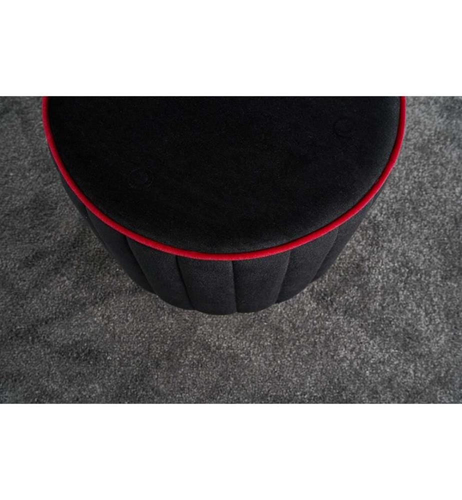 Pouf, Rosa antracite, Poliestere e velluto, Corpo in legno