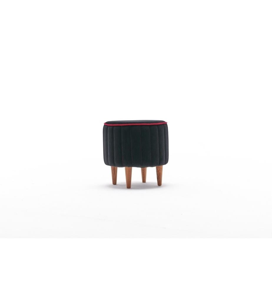Pouf, Rosa antracite, Poliestere e velluto, Corpo in legno