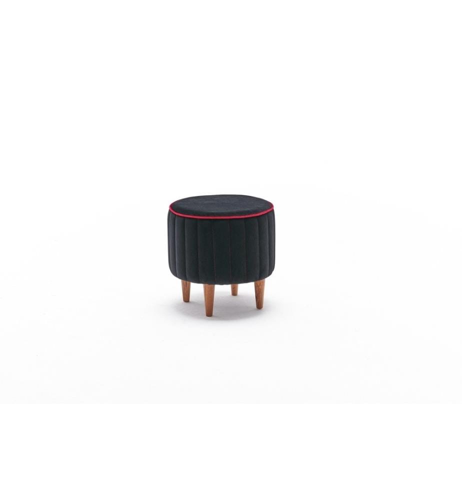 Pouf, Rosa antracite, Poliestere e velluto, Corpo in legno