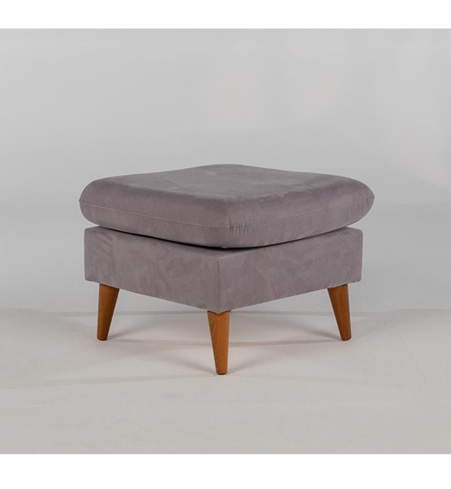 Tuffet, gris, cadre en bois de pin, tissu en maille Tissu