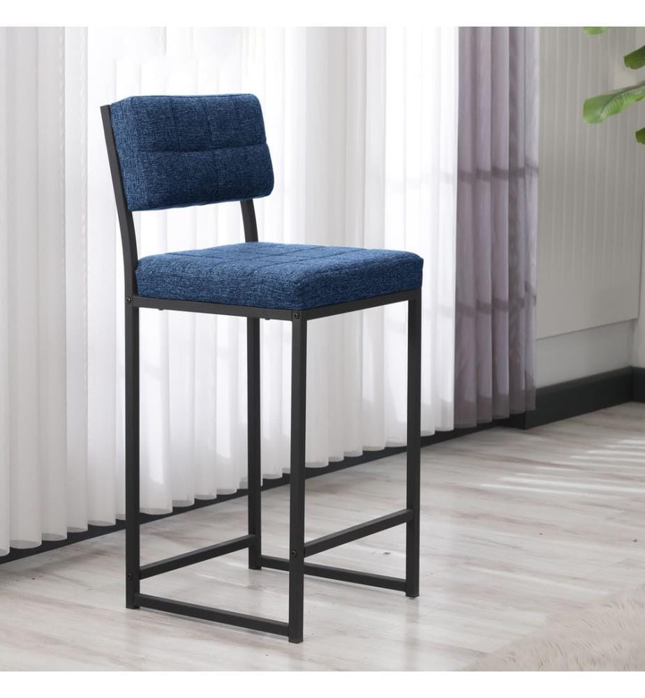 Sgabello da bar, blu navy, struttura: 100% metallo