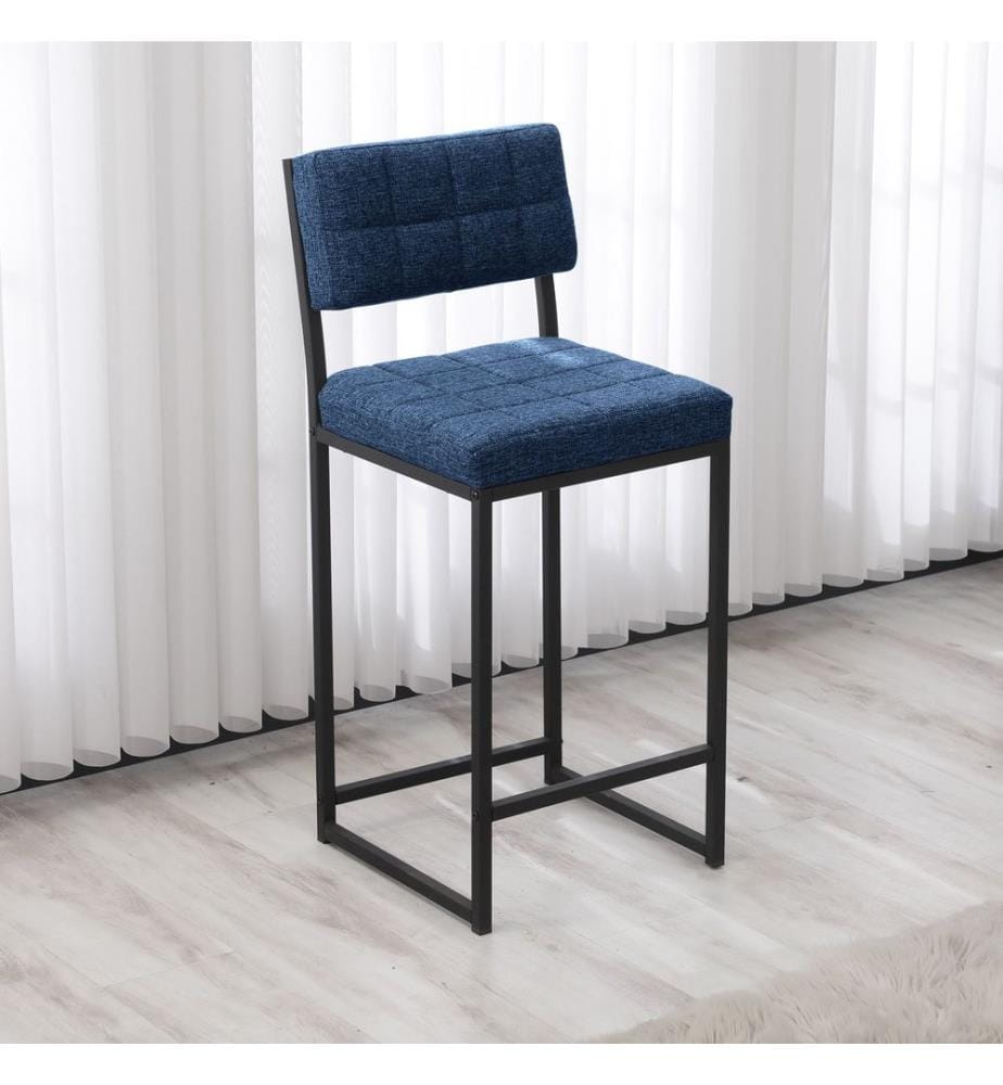 Sgabello da bar, blu navy, struttura: 100% metallo