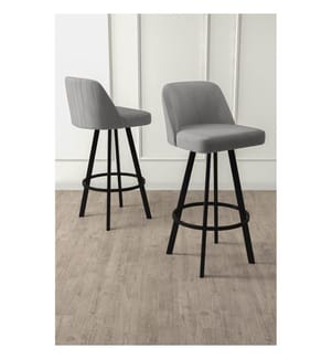 Set di sgabelli da bar, 4 pezzi, grigio, nero, struttura: 100% METALLO