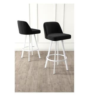 Set di sgabelli da bar, 4 pezzi, nero, bianco, struttura: 100% METALLO