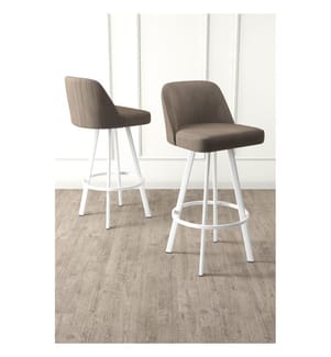 Set di 4 sgabelli da bar, colore cappuccino, colore bianco, struttura: 100% METALLO