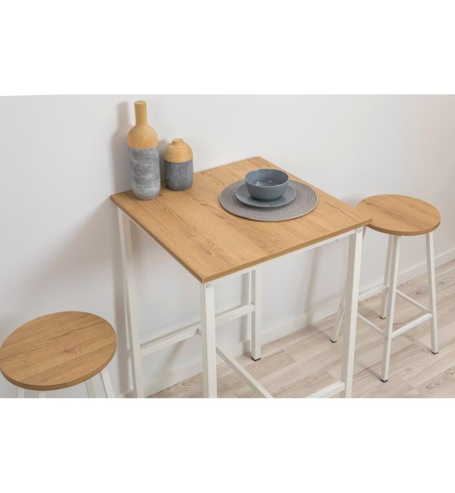 Hocker, weiss, 100 % Spanplatte, Gestell: 100 % Metall