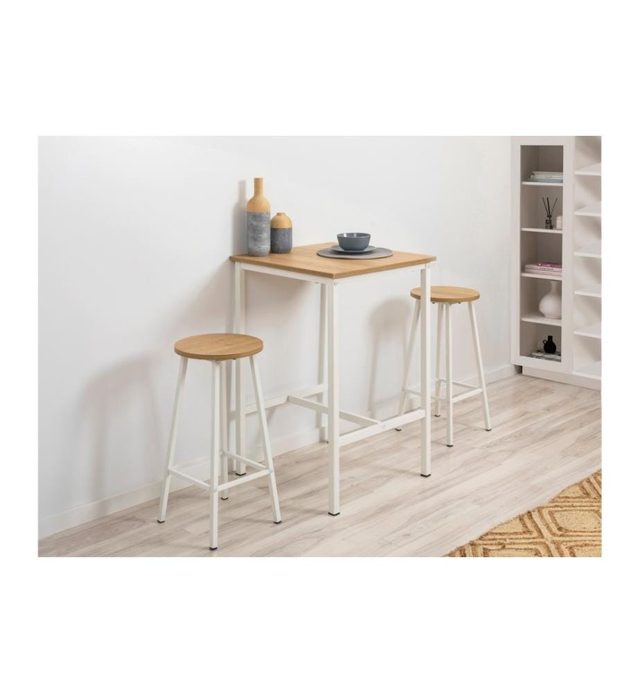 Hocker, weiss, 100 % Spanplatte, Gestell: 100 % Metall