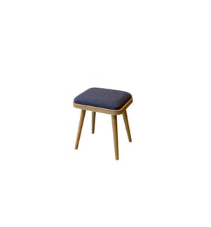 Set di 2 sgabelli, rovere, blu scuro, 100% pannelli di particelle rivestiti in melamina, tessuto: 100% lino