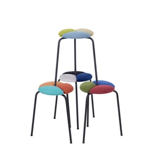 Set di sgabelli, 4 pezzi, multicolore, struttura: 100% METALLO