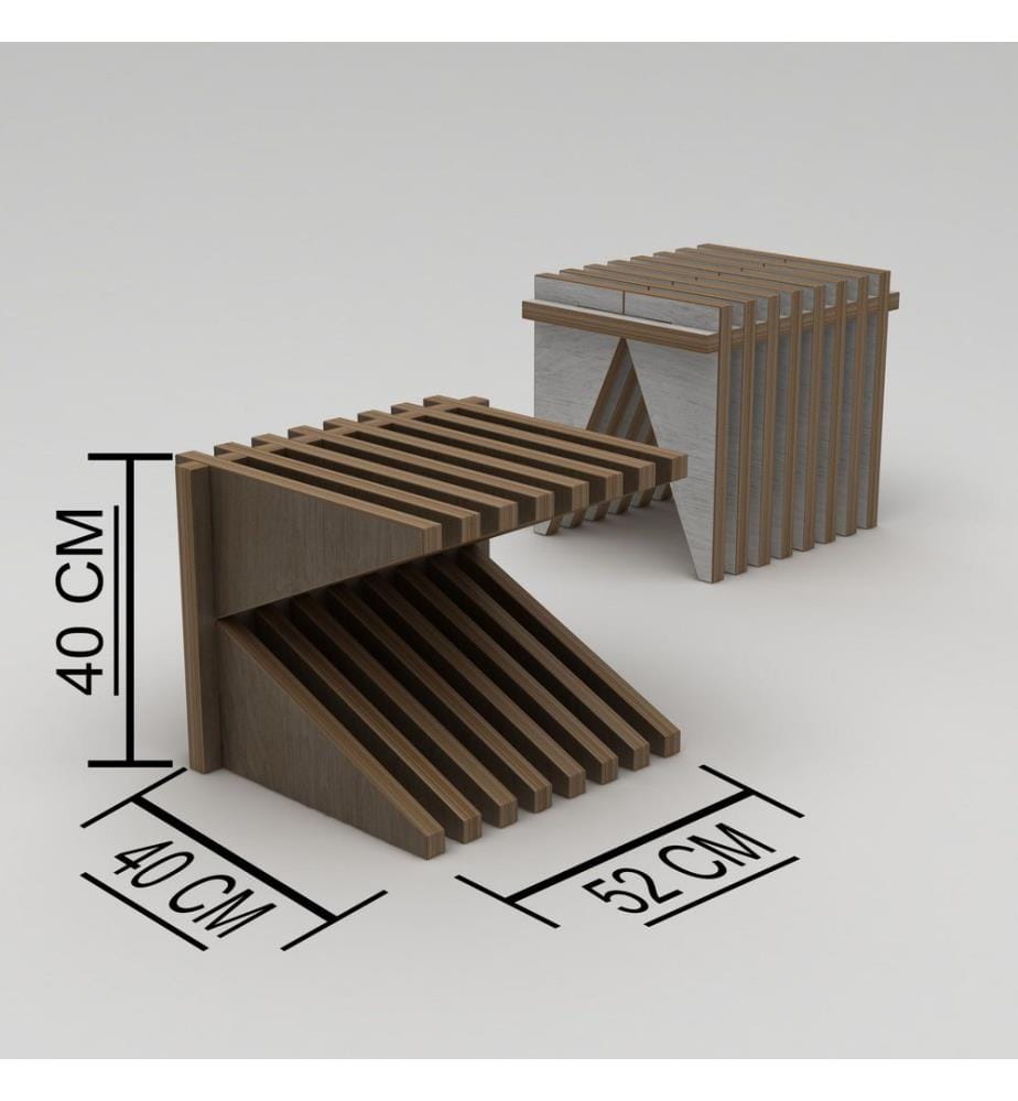 Hocker, Naturholz, 100 % Birken-Sperrholz