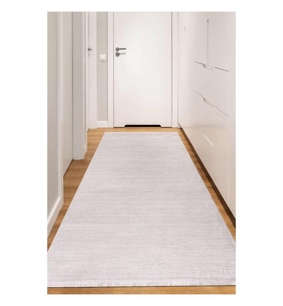 Tapis de salle, crème, 70 % polypropylène - 30 % polyester, 100 x 500 cm