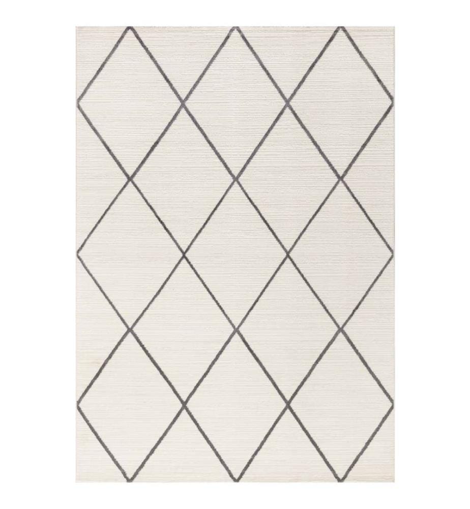 Tappeto, Grigio, Crema, 100% poliestere, 80 x 300 cm