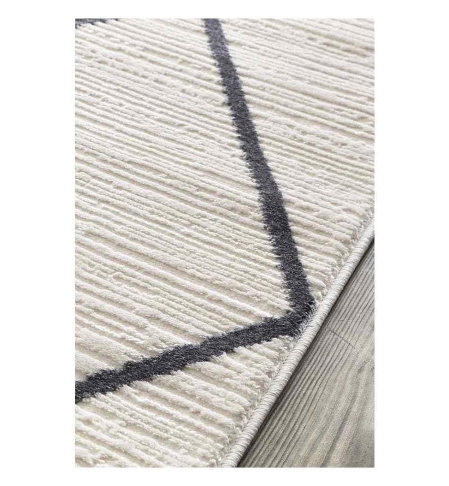 Tappeto, Grigio, Crema, 100% poliestere, 80 x 300 cm