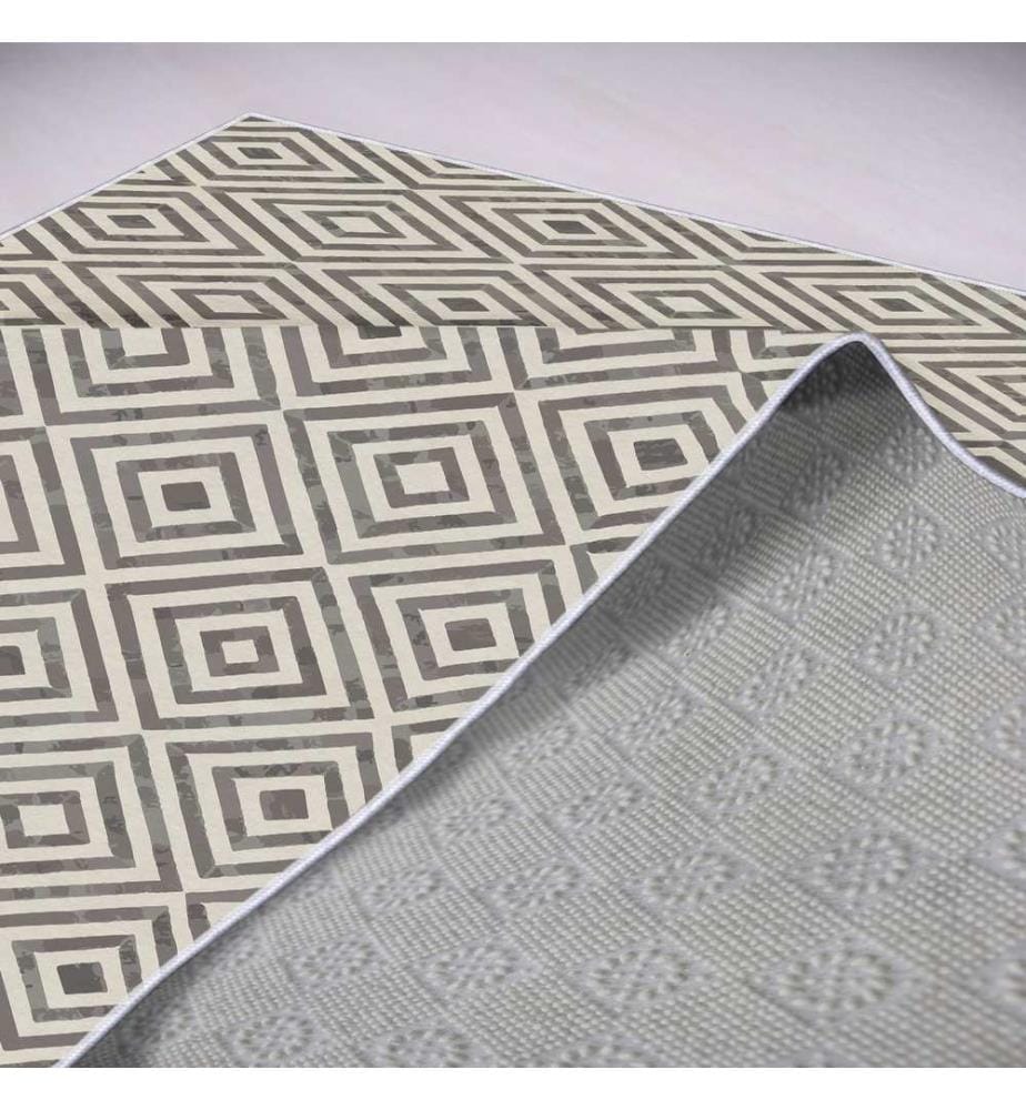 Teppich, Beige, Grau, 100% Polyester, 60 x 100 cm