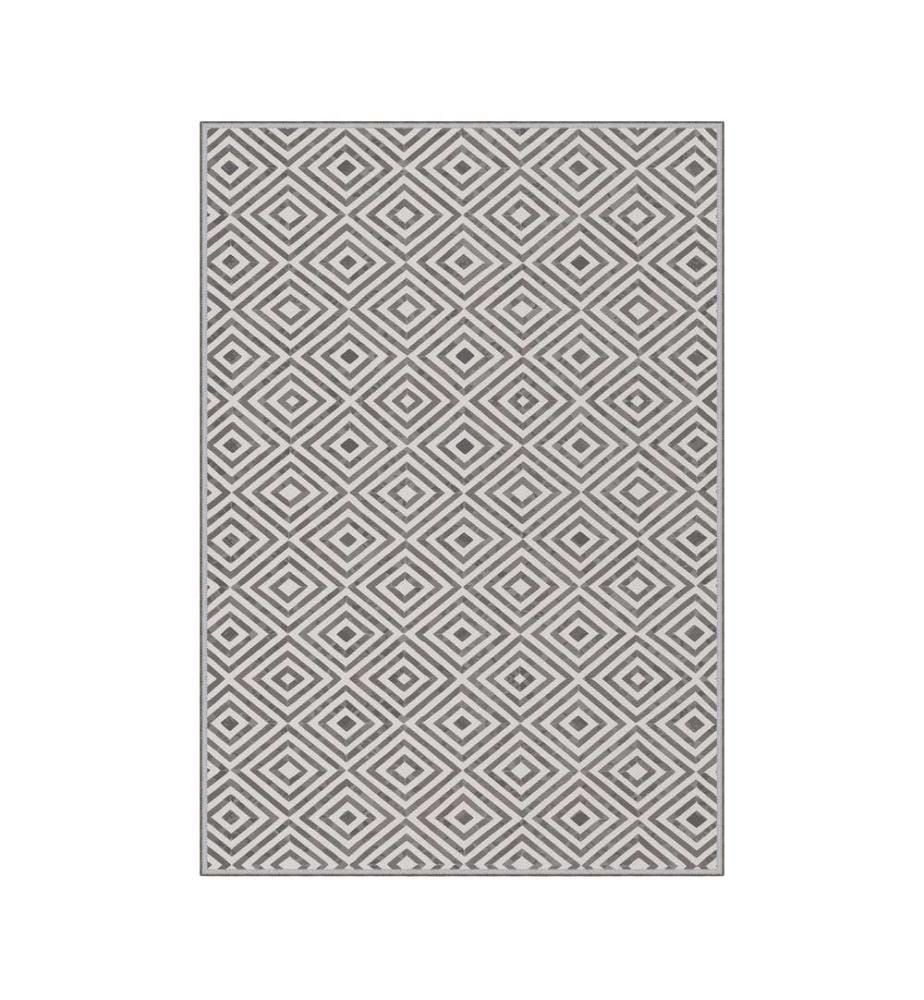 Teppich, Beige, Grau, 100% Polyester, 60 x 100 cm