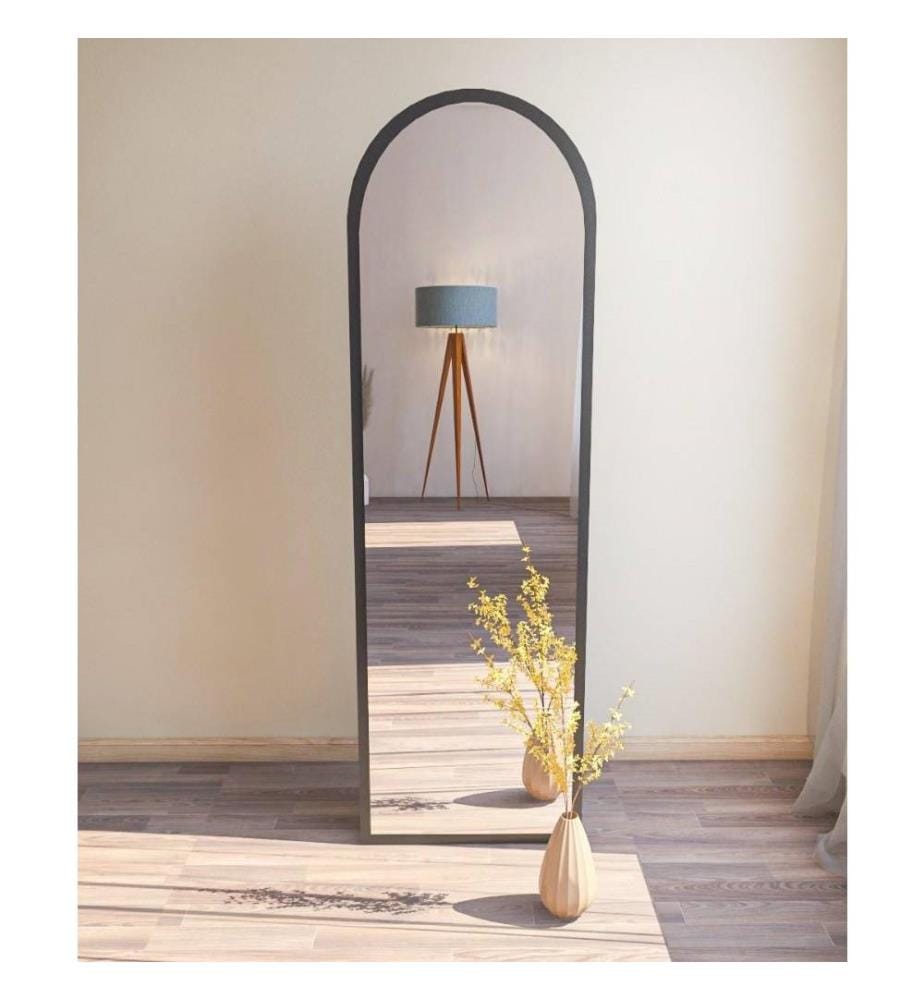 Spiegel, Schwarz, MDF, Oval Pier Glas