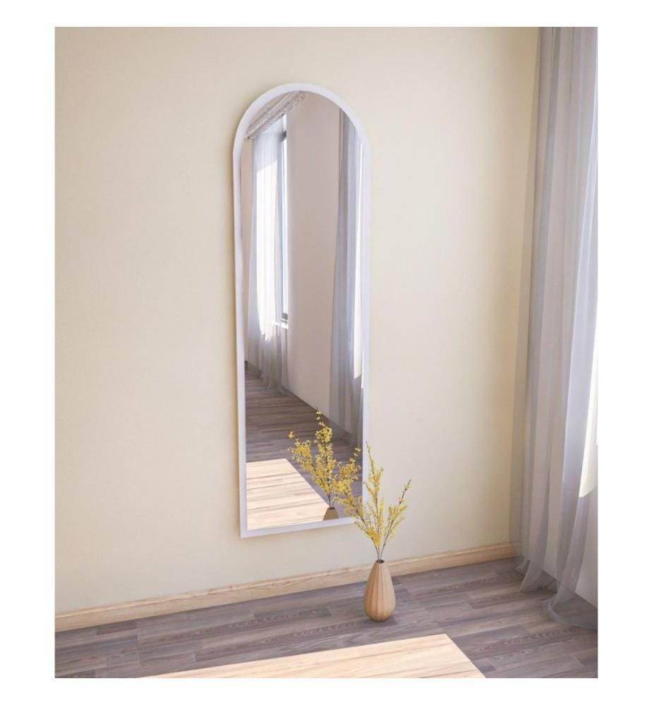 Specchio, Bianco, MDF, vetro ovale Pier
