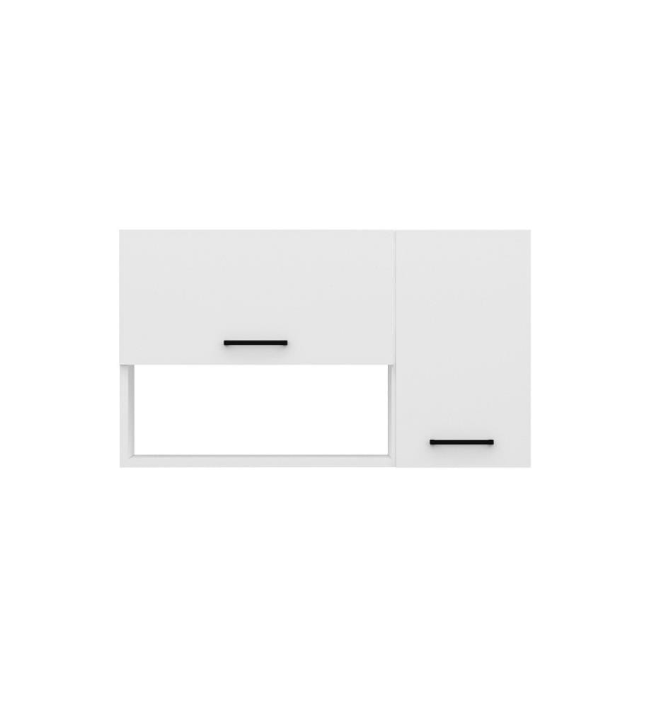 Armoire multifonctions, blanc, panneau de particules mélaminé