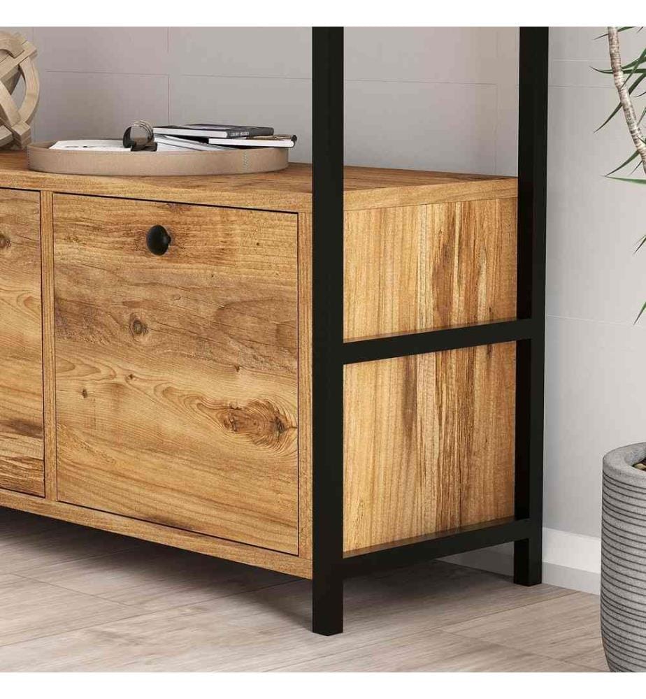 Console, noyer, noir, panneau de particules mélaminé