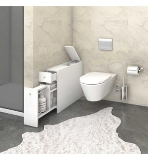 Mobile da bagno, bianco, pannello truciolare rivestito in melamina