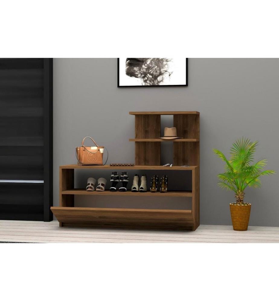 Meuble à chaussures, marron, panneau de particules mélaminé