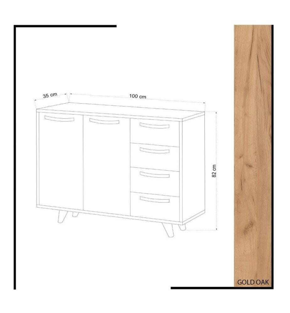 Armoire multifonctions, chêne blanc, panneau de particules mélaminé