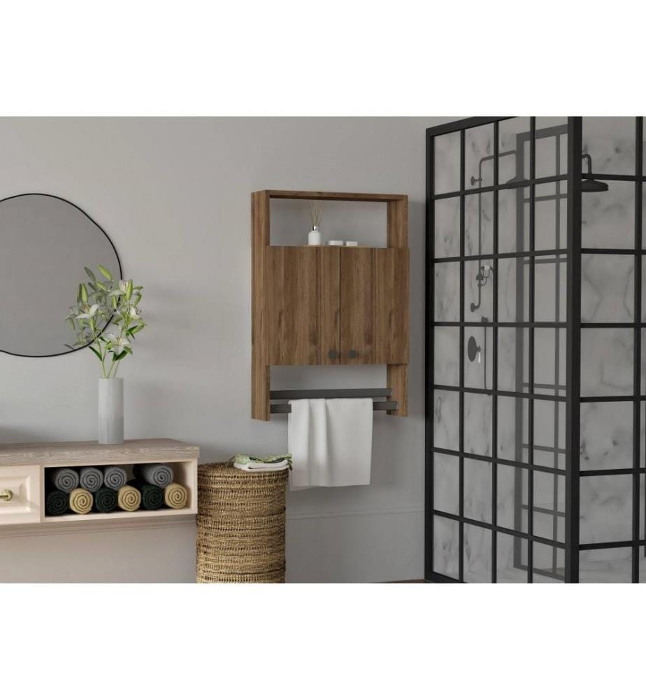 Armoire de toilette, noyer, panneau de particules mélaminé