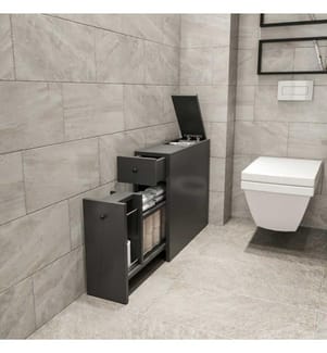 Mobile da bagno, antracite, pannello di particelle rivestito di melamina