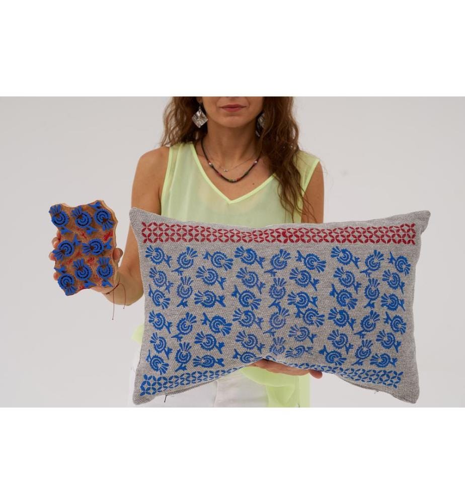 Housse de coussin, grise, 100 % CHENILLE