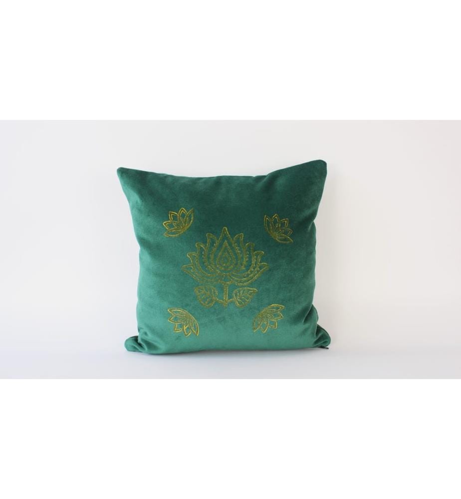 Housse de coussin, verte, 100 % VELOURS