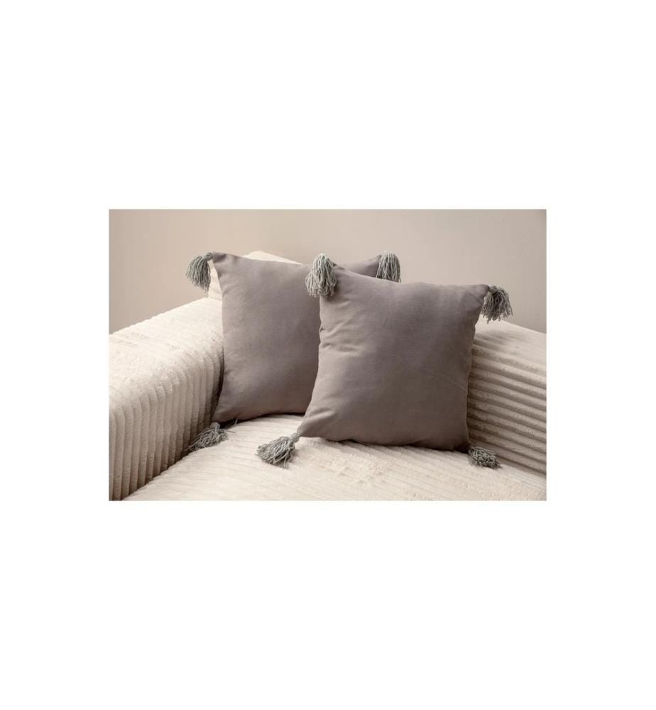Kissenbezug-Set, 2 Stück, grau, Material: 100 % POLYESTER