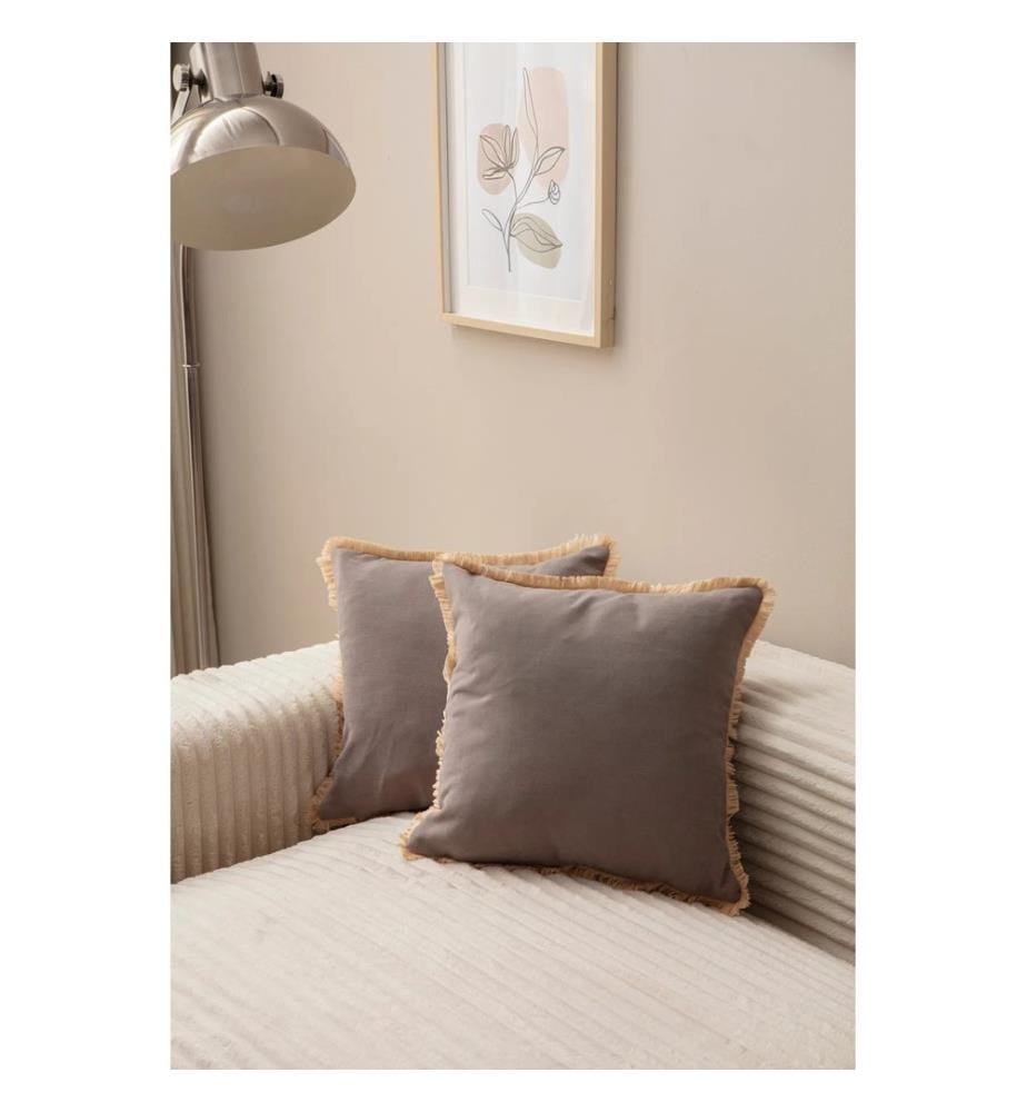 Kissenbezug-Set, 2 Stück, grau, Material: 100 % POLYESTER