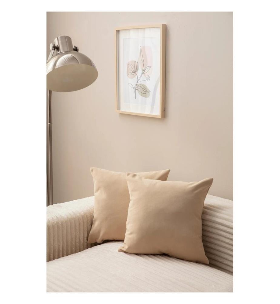 Ensemble de housses de coussin, 2 pièces, beige, tissu : 100 % POLYESTER