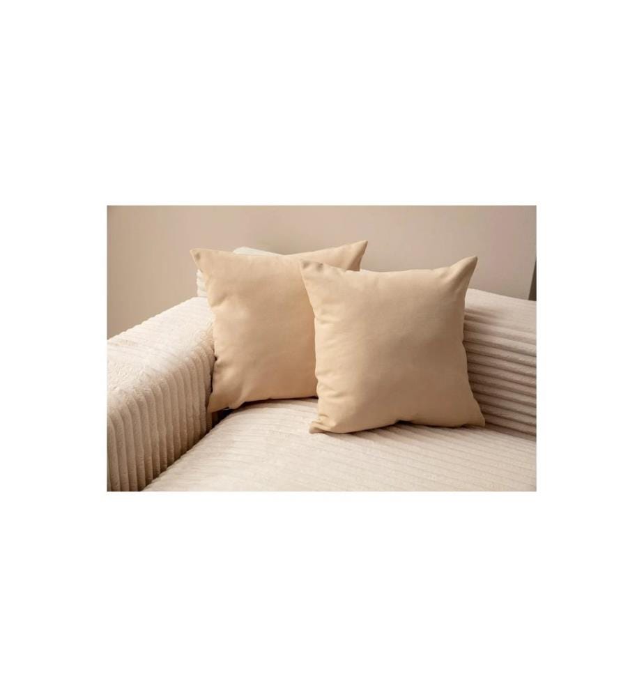 Ensemble de housses de coussin, 2 pièces, beige, tissu : 100 % POLYESTER
